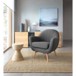 TRENDMANUFAKTUR Sessel Fuelta, mit auffälligem Nahtbild und schönen Füßen aus Holz