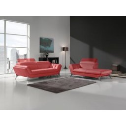 Egoitaliano Polstergarnitur Sueli, (Set), bestehend aus Sofa und Recamiere, Kopfteilverstellung, Bezug Leder