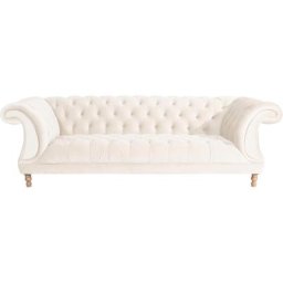 Max Winzer® Chesterfield-Sofa Isabelle, mit Knopfheftung & gedrechselten Füßen in Buche natur, Breite 260 cm