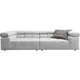 INOSIGN Big-Sofa Ancona, auffällige Steppung, inkl. 2 Zierkissen und verstellbaren Kopfstützen
