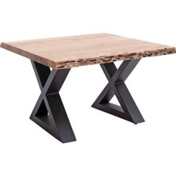 MCA furniture Couchtisch Cartagena, Couchtisch Massivholz mit Baumkante und natürlichen Rissen und Löchern