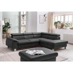 COTTA Polstergarnitur Komaris, (Set), Set: bestehend aus Ecksofa und Hocker, Kopfteilverstellung