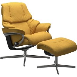 Stressless® Fußhocker Reno, mit Cross Base, Größe S, M & L, Holzakzent Schwarz