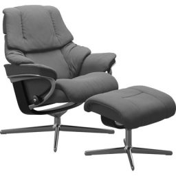 Stressless® Fußhocker Reno, mit Cross Base, Größe S, M & L, Holzakzent Schwarz