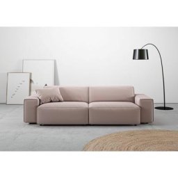 andas Big-Sofa Glimminge, besondere Kedernähte, auch in Breitcord + Easy care-Bezug, Zierkissen