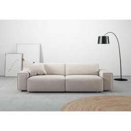 andas Big-Sofa Glimminge, besondere Kedernähte, auch in Breitcord + Easy care-Bezug, Zierkissen