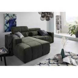 DOMO collection Ecksofa Brandon, Mit Kopfteilverstellung, auch in Leder