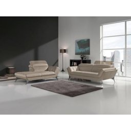 Egoitaliano Polstergarnitur Sueli, (Set), bestehend aus Sofa und Recamiere, Kopfteilverstellung, Bezug Leder