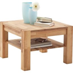 MCA furniture Couchtisch, Massivholztisch mit Ablage