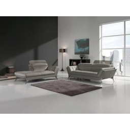 Egoitaliano Polstergarnitur Sueli, (Set), bestehend aus Sofa und Recamiere, Kopfteilverstellung, Bezug Leder