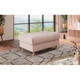 Home affaire Polsterhocker, Holzfuesse mit Metallteller