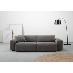 andas Big-Sofa Glimminge, besondere Kedernähte, auch in Breitcord + Easy care-Bezug, Zierkissen