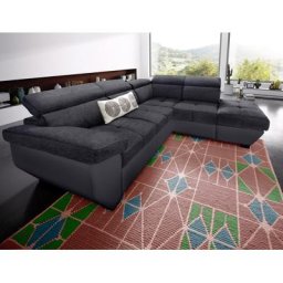 COTTA Polstergarnitur, (Set), Set: bestehend aus Ecksofa und Hocker, inklusive Kopfteilverstellung