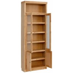 Home affaire Bücherregal Soeren, massiver Kiefer, in 2 Höhen, Tiefe 29 cm, Türen mit Klarglas Einsatz