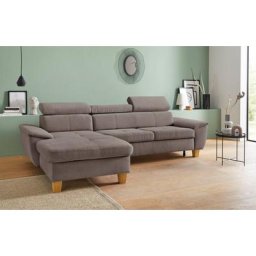 exxpo - sofa fashion Ecksofa, Kopfteilverstellung, wahlweise mit Bettfunktion und Bettkasten