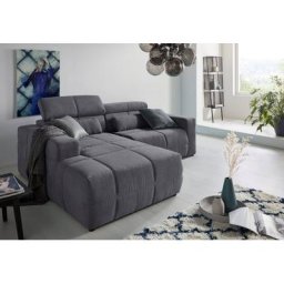 DOMO collection Ecksofa Brandon, Mit Kopfteilverstellung, auch in Leder