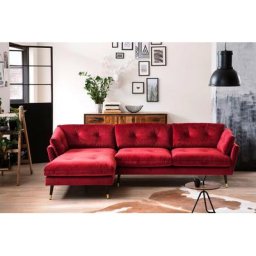 Trendfabrik Ecksofa, mit Fuß in Holz-Metallkombination, Recamiere rechts oder links