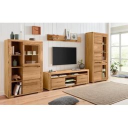 Woltra Wohnwand Denis, (Set, 4-St), teilmassives Holz