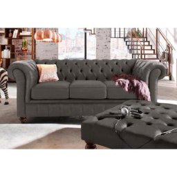 Home affaire Chesterfield-Sofa Chesterfield, mit Knopfheftung, auch in Leder