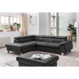 COTTA Polstergarnitur Komaris, (Set), Set: bestehend aus Ecksofa und Hocker, Kopfteilverstellung