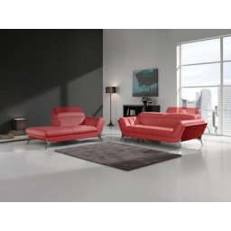 Egoitaliano Polstergarnitur Sueli, (Set), bestehend aus Sofa und Recamiere, Kopfteilverstellung, Bezug Leder