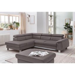 COTTA Polstergarnitur Komaris, (Set), Set: bestehend aus Ecksofa und Hocker, Kopfteilverstellung