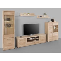 Woltra Wohnwand Falco, (Set, 4-St., 5), Fronten aus Massivholz