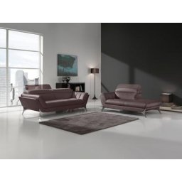 Egoitaliano Polstergarnitur Sueli, (Set), bestehend aus Sofa und Recamiere, Kopfteilverstellung, Bezug Leder