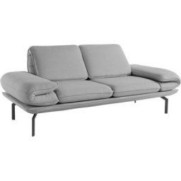 DOMO collection 2-Sitzer New York, wahlweise mit Armlehnen- und Rückenfunktion, mit Winkelfuß aus Metall