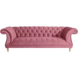 Max Winzer® Chesterfield-Sofa Isabelle, mit Knopfheftung & gedrechselten Füßen in Buche natur, Breite 260 cm