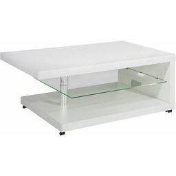 PRO Line Couchtisch, aus Holz, mit Ablageboden aus Glas, mit Rollen, rechteckig