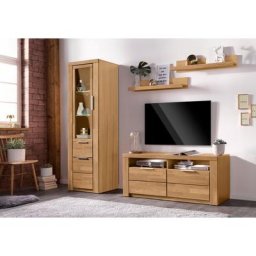 Woltra Wohnwand Zara, (Set, 4-St), teilmassives Holz