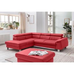 COTTA Polstergarnitur Komaris, (Set), Set: bestehend aus Ecksofa und Hocker, Kopfteilverstellung