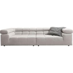 INOSIGN Big-Sofa Ancona, auffällige Steppung, inkl. 2 Zierkissen und verstellbaren Kopfstützen