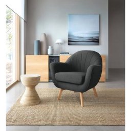 TRENDMANUFAKTUR Sessel Fuelta, mit auffälligem Nahtbild und schönen Füßen aus Holz