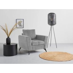 andas Sessel Lörby, auch mit Aqua clean-Bezug, feine Steppung im Sitzbereich, lose Kissen