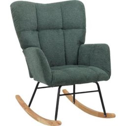 INOSIGN Schaukelsessel Anika (1-St), Sitz und Rücken gepolstert, Beine aus Metall und Holz, Sitzhöhe 48 cm
