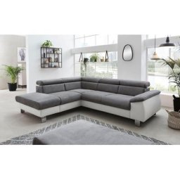 COTTA Polstergarnitur Komaris, (Set), Set: bestehend aus Ecksofa und Hocker, Kopfteilverstellung
