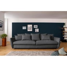 Home affaire 3,5-Sitzer Douville, inkl. 5 Rücken-und 3 Zierkissen mit schwarze Kunststoff Füße