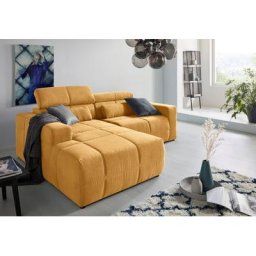 DOMO collection Ecksofa Brandon, Mit Kopfteilverstellung, auch in Leder