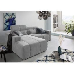 DOMO collection Ecksofa Brandon, Mit Kopfteilverstellung, auch in Leder