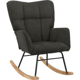 INOSIGN Schaukelsessel Anika (1-St), Sitz und Rücken gepolstert, Beine aus Metall und Holz, Sitzhöhe 48 cm