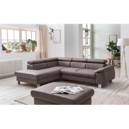 COTTA Polstergarnitur Komaris, (Set), Set: bestehend aus Ecksofa und Hocker, Kopfteilverstellung