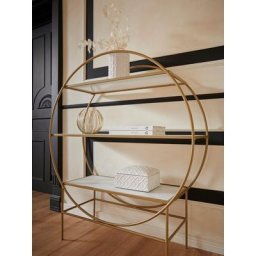 Guido Maria Kretschmer Home&Living Standregal Shinely, Gestell aus Metall, Ablageflächen aus Glas