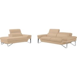 Egoitaliano Polstergarnitur Princess, Set aus 2,5 Sitzer und Ottomane, Kopfstützen manuell verstellbar