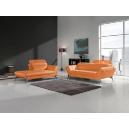 Egoitaliano Polstergarnitur Sueli, (Set), bestehend aus Sofa und Recamiere, Kopfteilverstellung, Bezug Leder