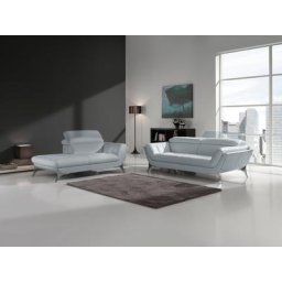 Egoitaliano Polstergarnitur Sueli, (Set), bestehend aus Sofa und Recamiere, Kopfteilverstellung, Bezug Leder