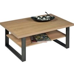 PRO Line Couchtisch, aus Holz, mit Kufengestell, Platte und Ablageboden Sonoma Eiche