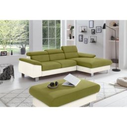 COTTA Polstergarnitur Komaris, (Set), Set: bestehend aus Ecksofa und Hocker, Kopfteilverstellung