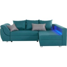 INOSIGN Ecksofa Zoja, wahlweise mit RGB-/LED-Beleuchtung im Regal, incl. 2 Zierkissen